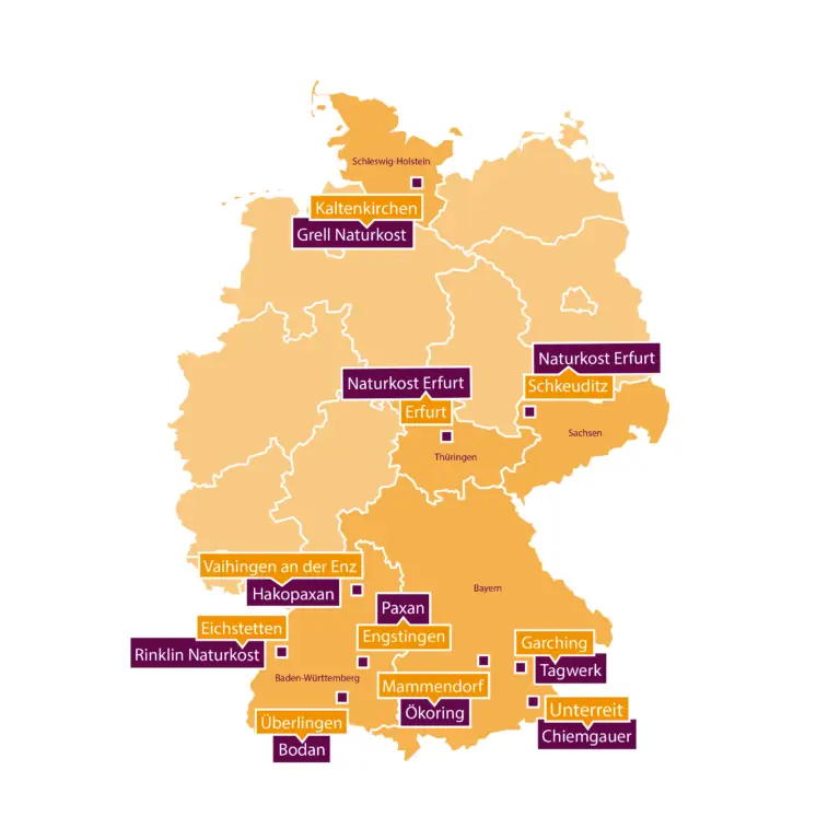 Veranstaltungsorte der bildungsnetzwerk naturkost GmbH